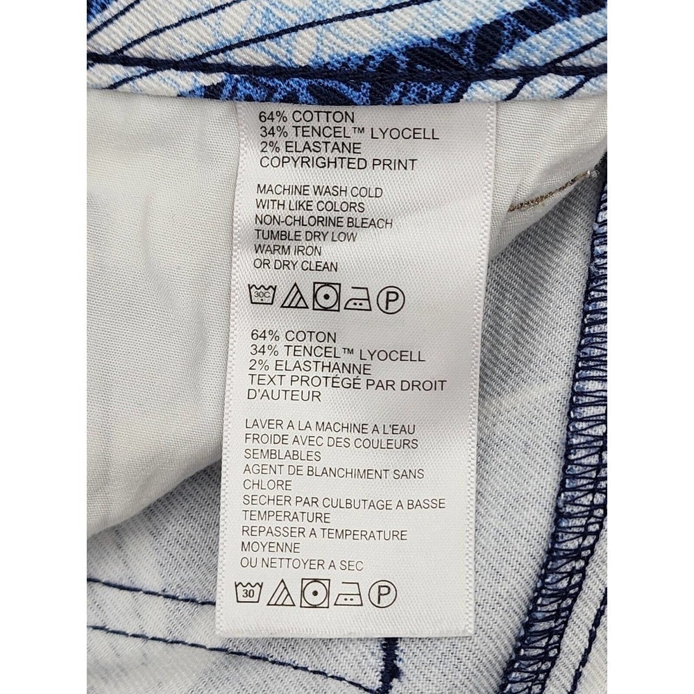 Tommy Bahama Basta Blossoms Crop Pants Denim Island Navy Women Size 28 - Picture 10 of 12